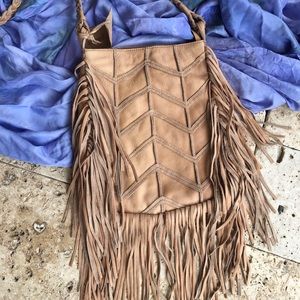 Cut N’ Paste leather boho fringe bag